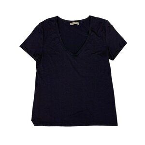 Mudo Collection Women’s V-Neck T-Shirt Medium Black Short Sleeve Casual Top